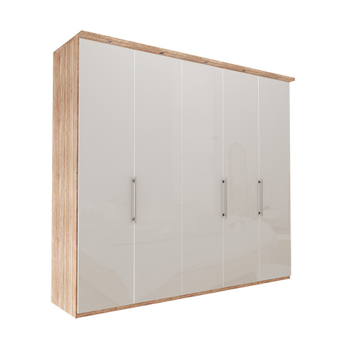 Garderobe Atlanta - Lys rustikk eik 250 cm, 216 cm, Med gesims