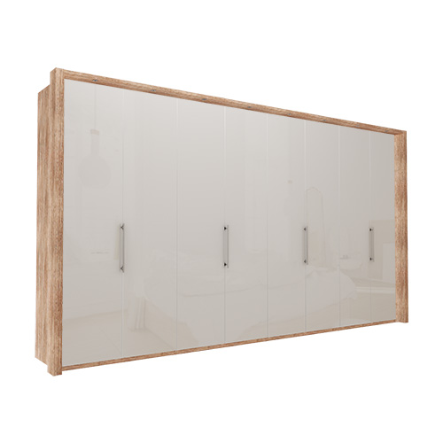 Garderobe Atlanta - Lys rustikk eik 400 cm, 216 cm, Med ramme