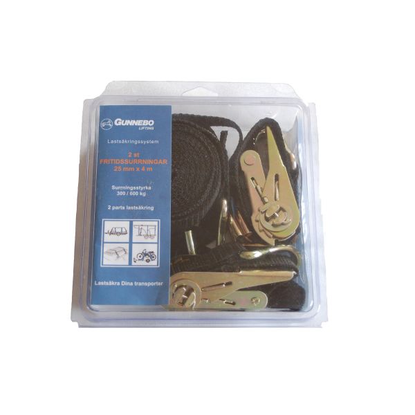 Gunnebo M151114 Surring med krok, 0,4+3,6 m, 0,3T, 2-pakning