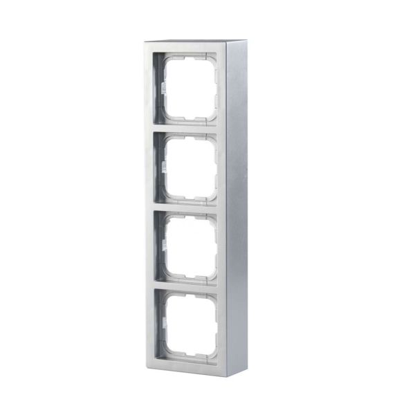 ABB Impressivo Forhøyningsramme aluminium 4 rom
