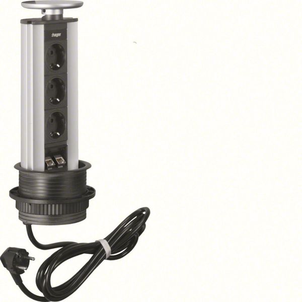Hager G7045ANT Bordmodul 3 uttak Svart