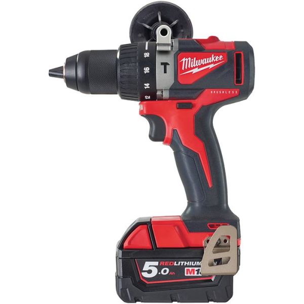 Milwaukee M18 BLPD2-502X Slagbormaskin med 5,0Ah-batterier og lader