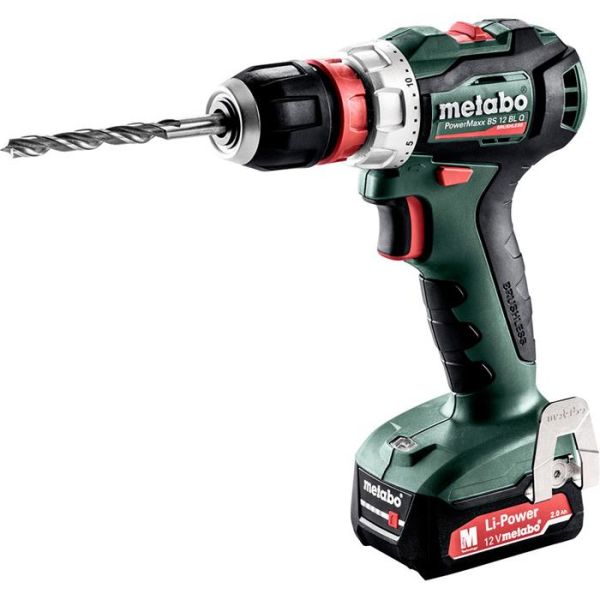 Metabo PowerMaxx BS 12 BL Q Borskrutrekker med 2,0Ah-batterier og lader