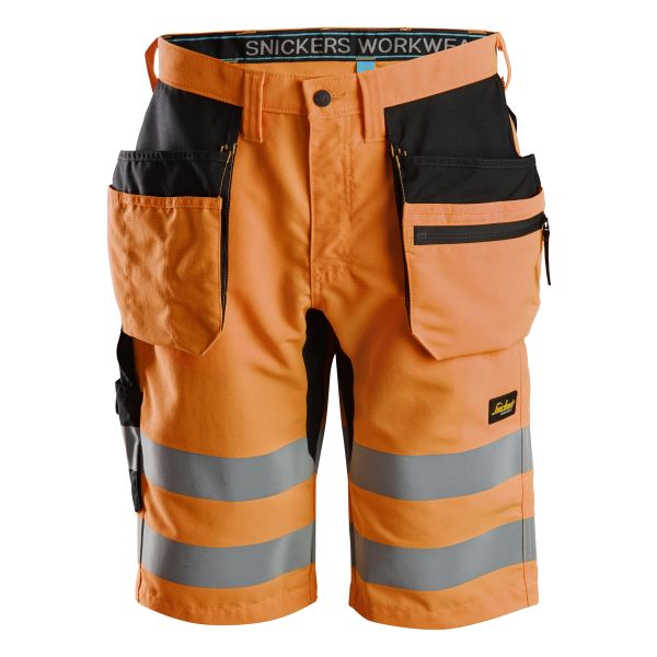 Snickers 6131 LiteWork Arbeidsshorts varsel, oransje C42