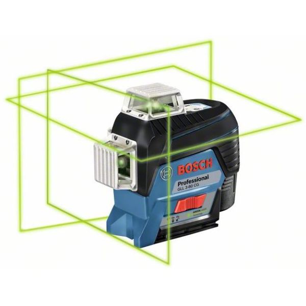 Bosch GLL 3-80 CG Krysslaser grønn, med L-BOXX, uten batteri og lader