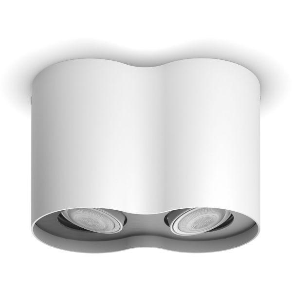 Philips Hue Pillar Spotlight dobbelt, 5,5 W LED, GU10 Hvit