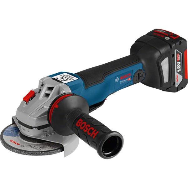 Bosch GWS 18V-125 PCT Vinkelsliper med 5,0Ah-batterier og lader