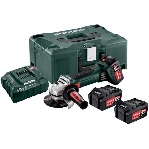 Metabo W 18 LTX 125 Quick Set Vinkelsliper med koffert, 4,0Ah batterier og lader