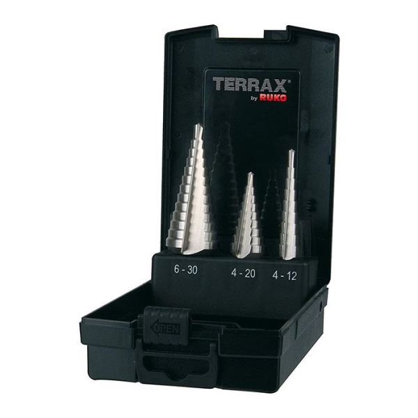 Ruko A101126RO Trinnborsett 3 deler, i plastkassett