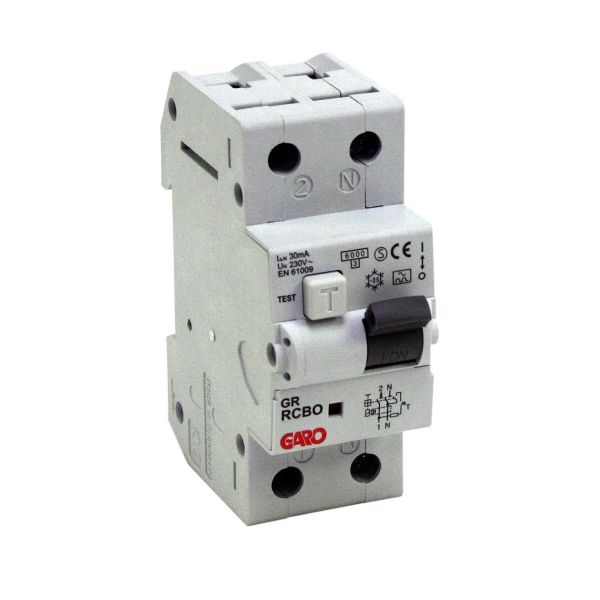Garo RCBO GR C6A 1+N Jordfeilautomat C, 1+N, 6 kA 6 A