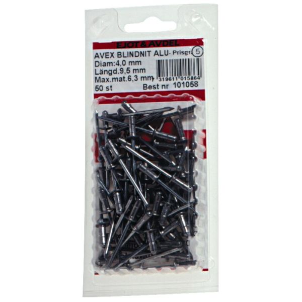 Ejot 101038 Blindnagel AVEX, aluminium/stål 3,2 x 11 mm, STD 50-pakning