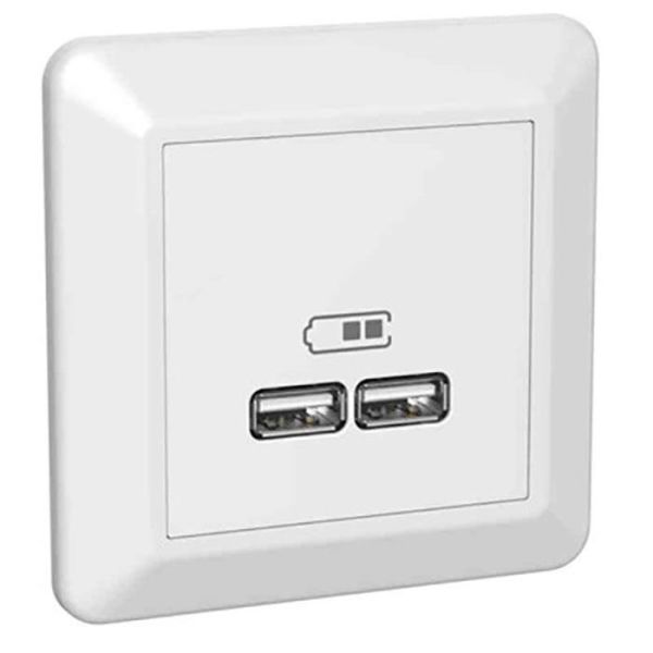 Elko RS Ladestasjon innfelt, 2 USB