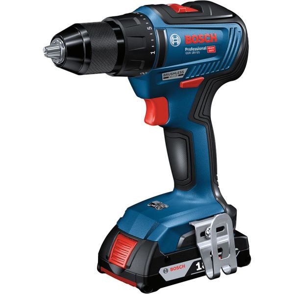 Bosch GSR 18V-55 Borskrutrekker med L-BOXX, 4,0 Ah-batterier og lader