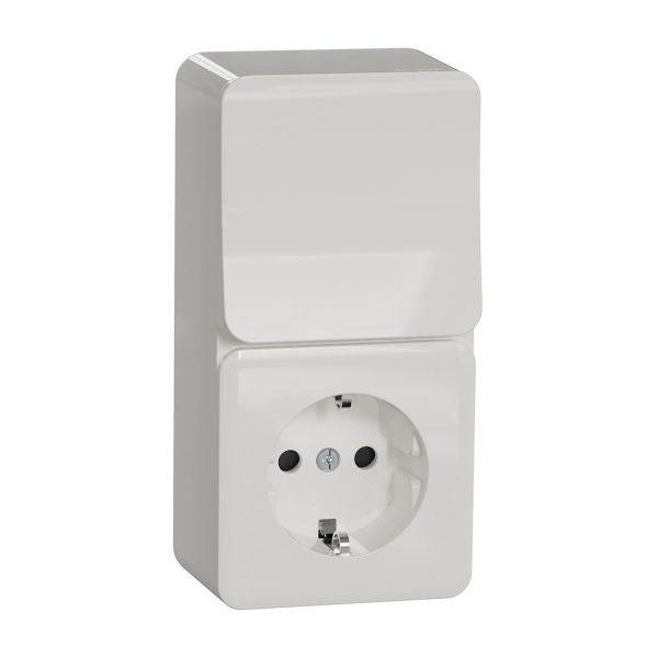 Schneider Electric Exxact Kombi-strømstiller strømstiller + 1-veisuttak Trapp/1-polet