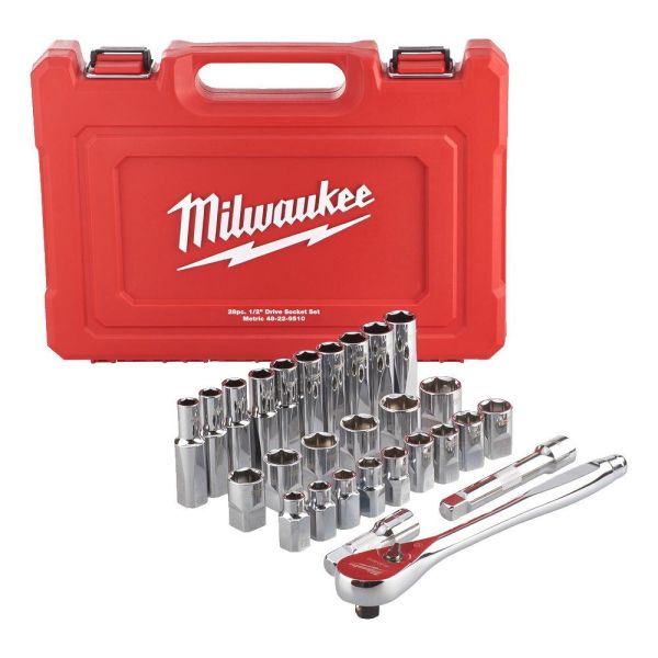 Milwaukee 4932471864 Pipenøkkelsett med standardpiper og dype piper