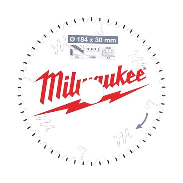 Milwaukee CSB P Alu Sagklinge 184x2,4x30 mm, 54T