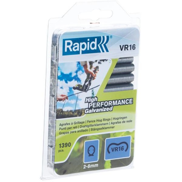 Rapid VR16 Rundklammer sølv 1390-pakning