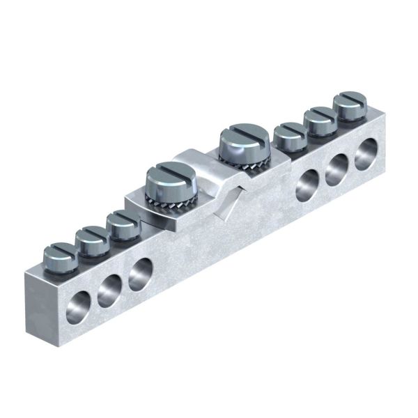Obo Bettermann 5015553 Potensialutjevningsskinne messing med 6 tilkoblinger