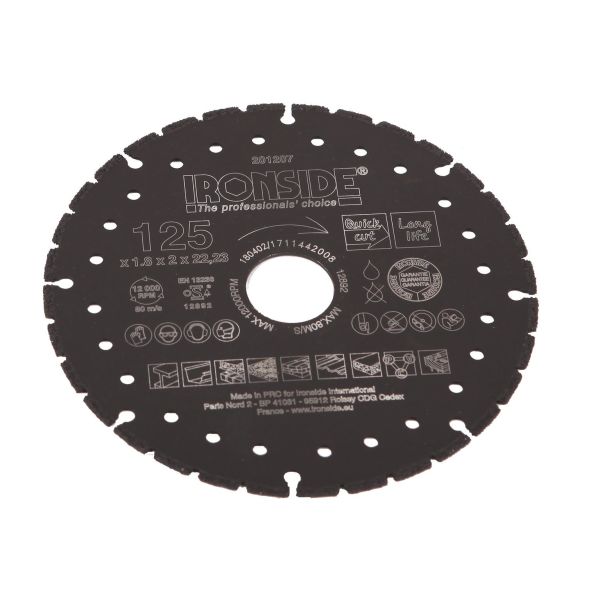 Ironside 201207 Diamantkappskive 125 x 22,23 x 1,8 x 2 mm