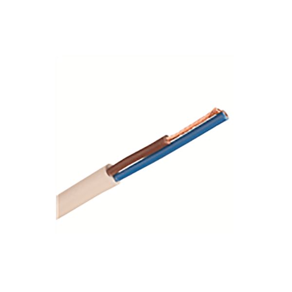 Nexans SKK Tilkoblingskabel H03VV-F, 300/300 V 2 x 0,75 mm², hvit