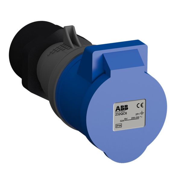 ABB 2CMA102346R1000 Skjøteuttak hurtigtilkoblet, vibrasjonsbestandig Blå, 32 A, 3-polet, IP44