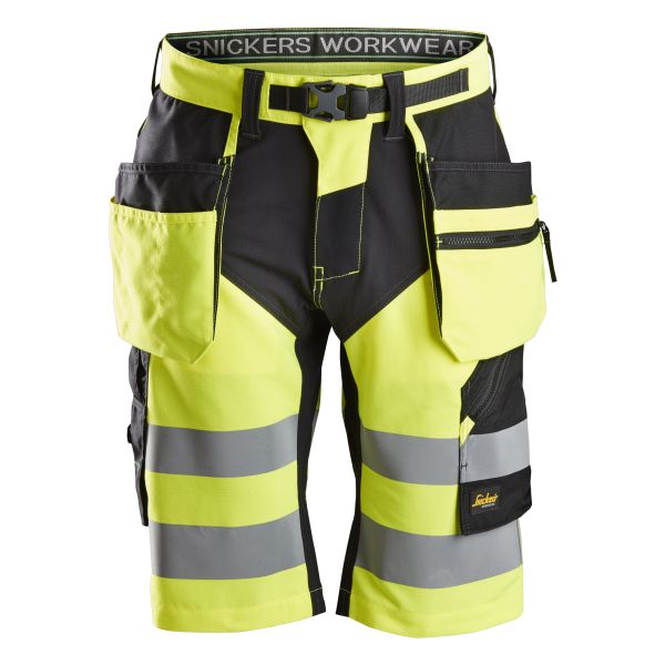Snickers 6933 FlexiWork Arbeidsshorts varsel, gul C42