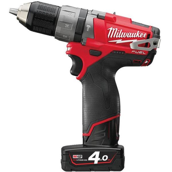 Milwaukee M12 FPD-402X Slagbormaskin med 4,0Ah-batterier og lader