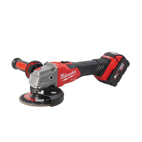 Milwaukee M18FSAG125XB502X Vinkelsliper med batteri og lader