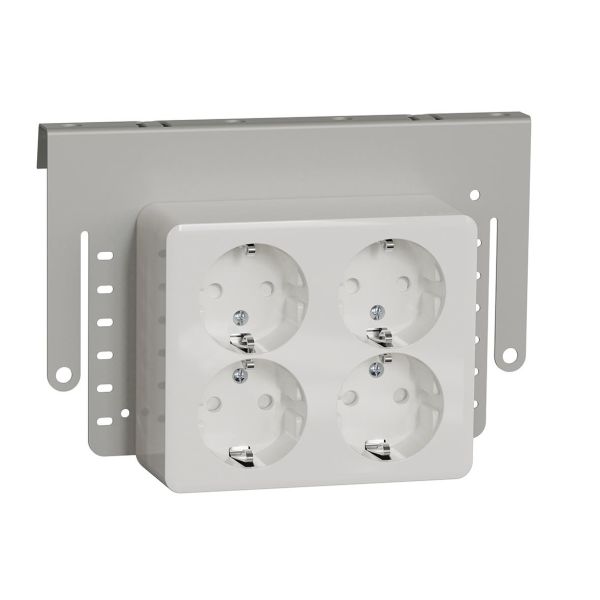 Schneider Electric WDE015788 Vekkuttak trinnplate, jordet, utenpåliggende 4-veis