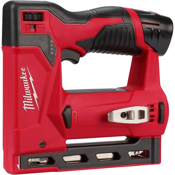 Milwaukee M12 BST-202X Stiftepistol med 2,0Ah-batterier og lader