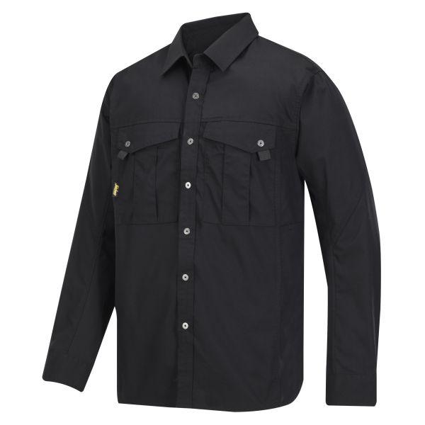 Snickers 8508 Skjorte svart, med lange ermer XS