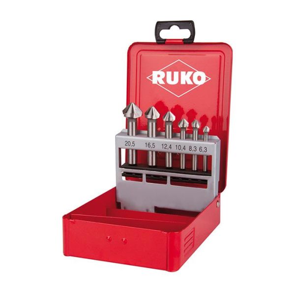 Ruko 102152 Forsenkersett 6 deler, metallkassett