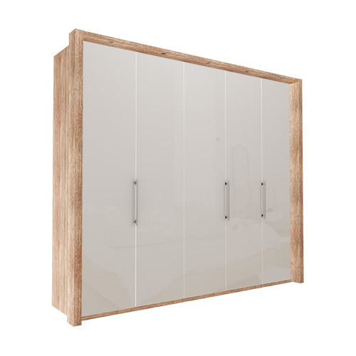 Garderobe Atlanta - Lys rustikk eik 250 cm, 216 cm, Med ramme