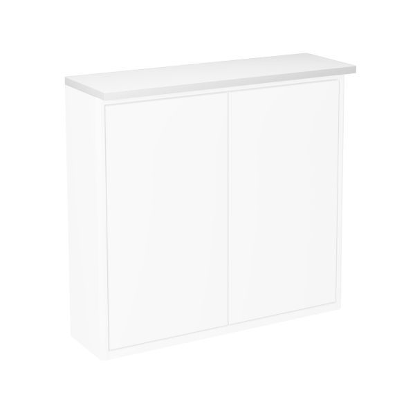 Gustavsberg Graphic Topplate for skap 60 x 16 cm, med belysning Hvit