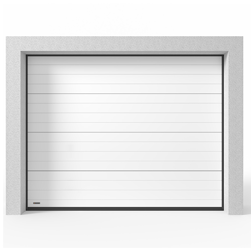 Garasjeport Leddport Moderne Striper Hvit, 2500x2125