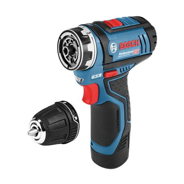 Bosch GSR 12V-15 FC Borskrutrekker med batterier og lader