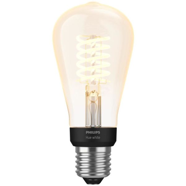 Philips Hue White LED-lampe 7 W, E27, Edison-form