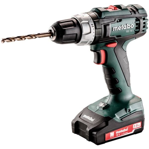 Metabo BS 18 L Borskrutrekker med 2,0Ah-batterier og lader