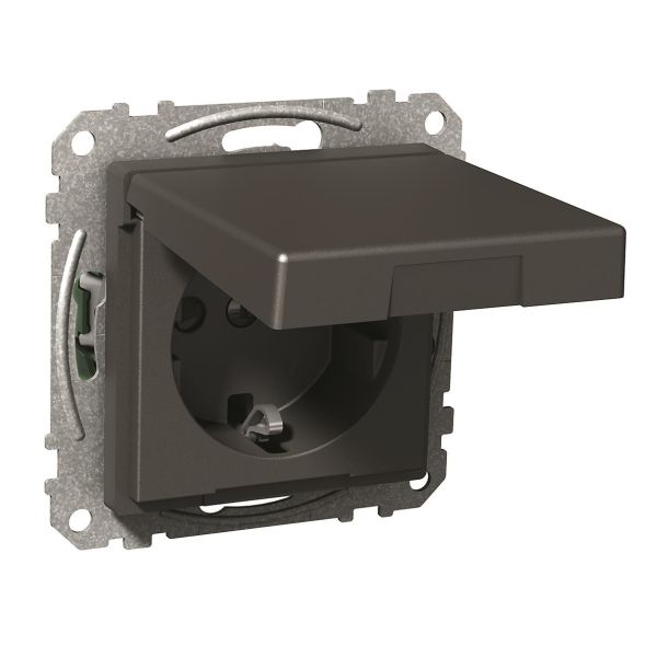 Schneider Electric WDE003177 Vekkuttak 1-veis, jordet, lokk Antrasitt