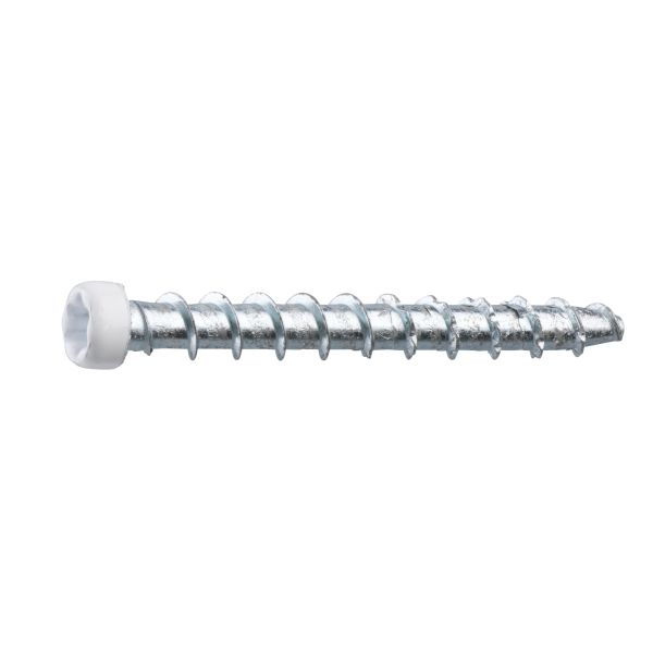 Grabber CTX40VITC Betongskrue for lister og sokler 4,5 x 40 mm, hvit 100-pakning