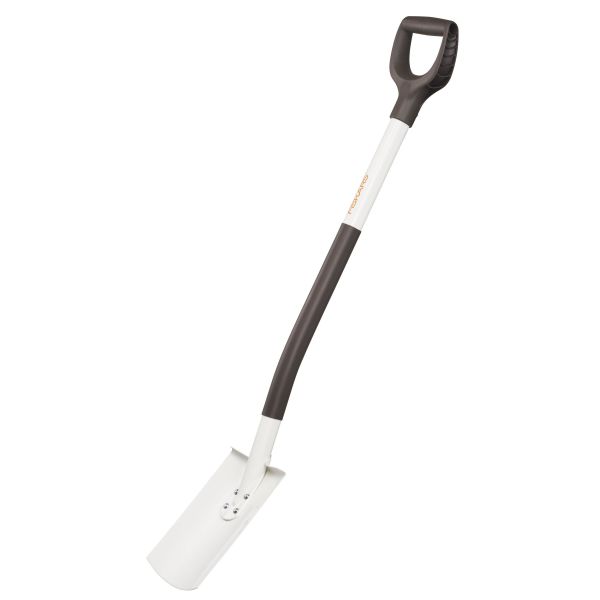Fiskars White Kantspade halvrundet, stål/alu