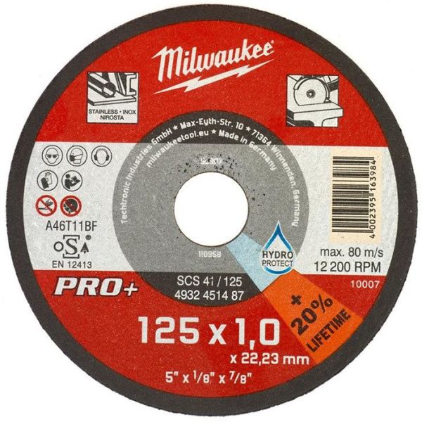 Milwaukee SCS 41 PRO+ Kappskive 125x1 mm