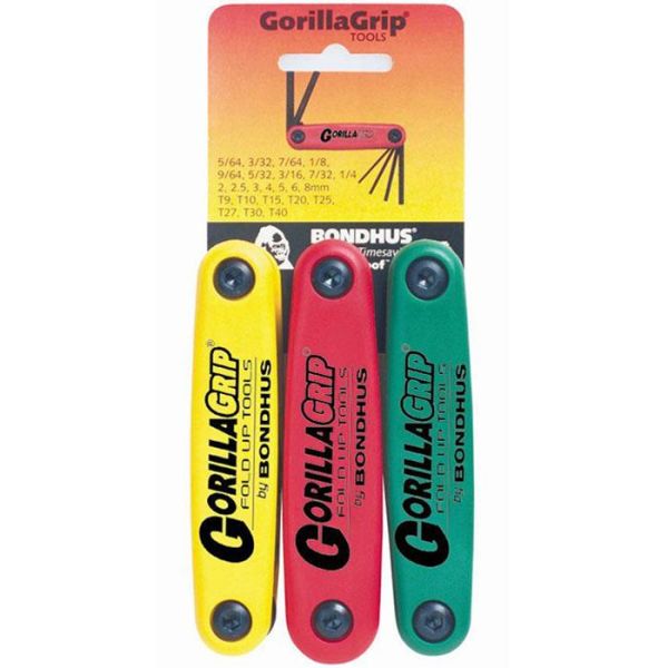Bondhus GorillaGrip Sett med forldbare unbrakonøkler tommer/mm/Torx