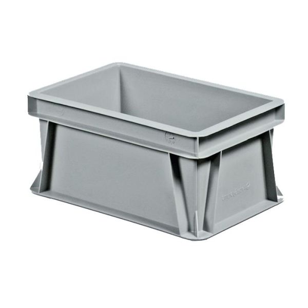 Schoeller Allibert Euroback 6487 Transportkasse grå, uten håndtakshull 300x200x145 mm