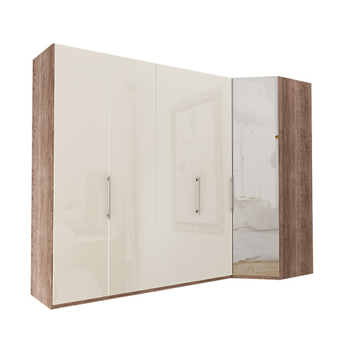 Garderobe Atlanta - Mørk rustikk eik 200 cm, 236 cm, Hjørne