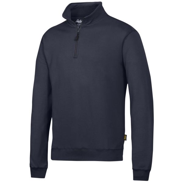 Snickers 2818 Sweatshirt marineblå, med kort glidelås XS