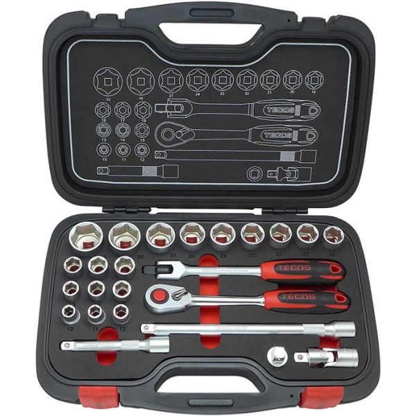 Tecos T-2024 Pipenøkkelsett 24 deler, 1/2"