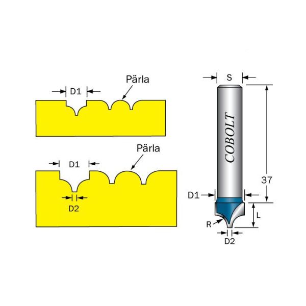 Cobolt 232-003 Dekorfres R=3, D=6,5