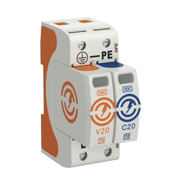 Obo Bettermann 5095251 Overspenningsvern type 2, 230 V, IP20 V20-1+NPE-280