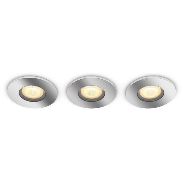 Philips Hue White Ambiance Adore Downlight med dimmer, krom, 3-pakning